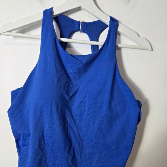 ATHLETA Maldives Size 36D Bra Cup High Neck Tankini Swim Top in Cerulean Blue - Picture 2 of 10
